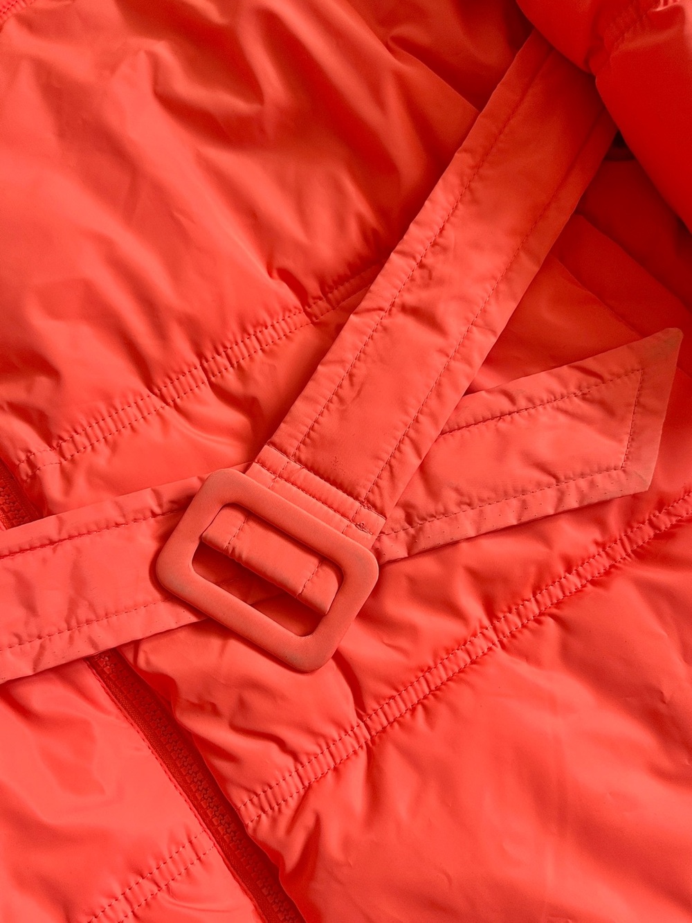A New Day Orange Belted Hooded Puffer Coat Plus Size 3X NWT Target - Picture 10 of 11